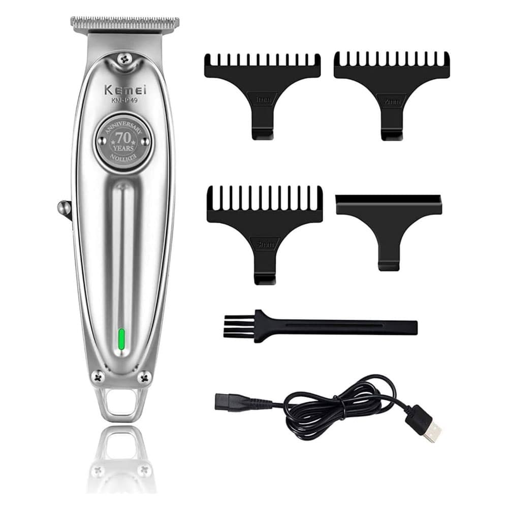 Kemei Hair Clipper Professional Rechargeable For Him 1400 mAh lithium-ion - Silver - KM1949 