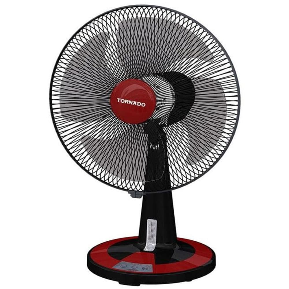 Tornado Desk Fan 16 Inch 4 Blades - Black x Red - TDF16D
