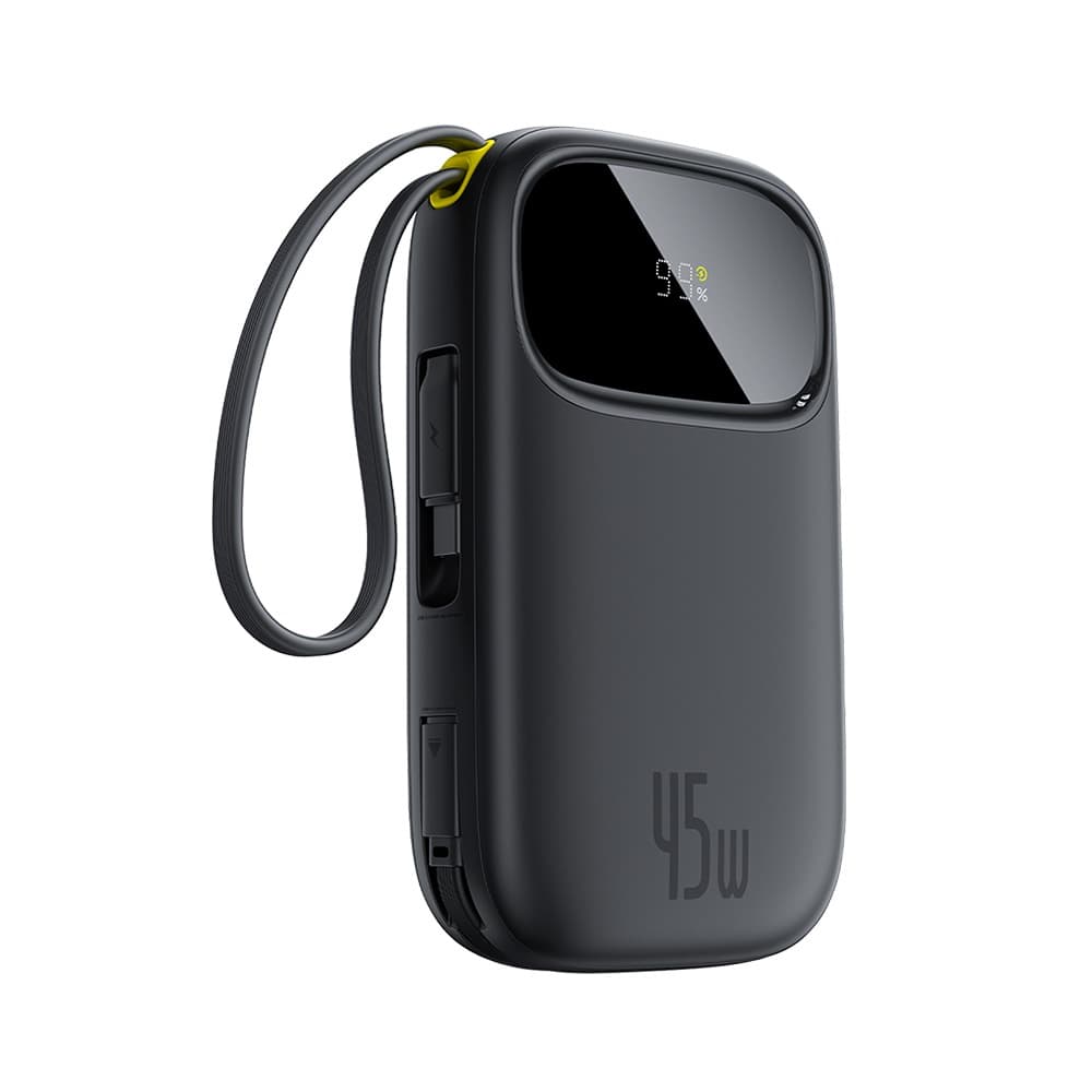 Baseus EnerFill FC31 Power Bank With 2 Built-in USB-C Cables 10000mAh 45W Digital Display - Cosmic Black
