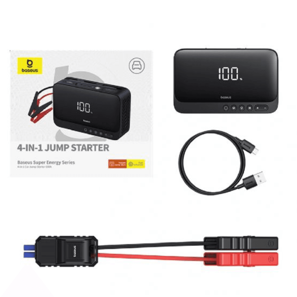 Baseus 4in1 Jump Starter, 600A With Flashlight, BS-CH013 - Black