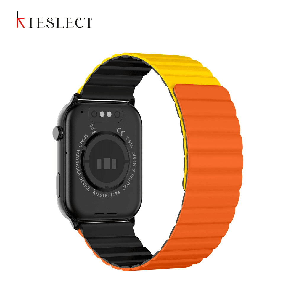 Kieslect Calling Watch Ks Smart Watch, 1.78 Inch AMOLED Display - Black with Multicolor Strap