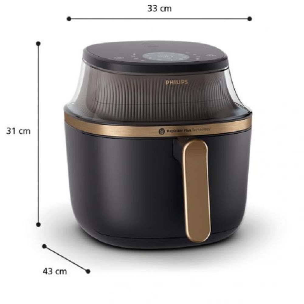 Philips 3000 Series Air Fryer, 6.2L,1700W, Digital, NA332/00 - Black