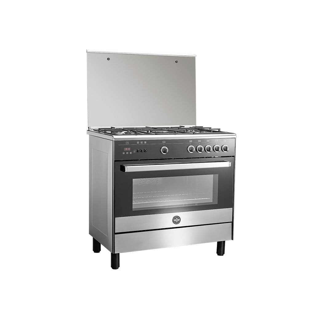 Lagermania Gas Cooker, 5 Burners, 90x90x60 cm, 9M10G4A1X4AWW - Silver