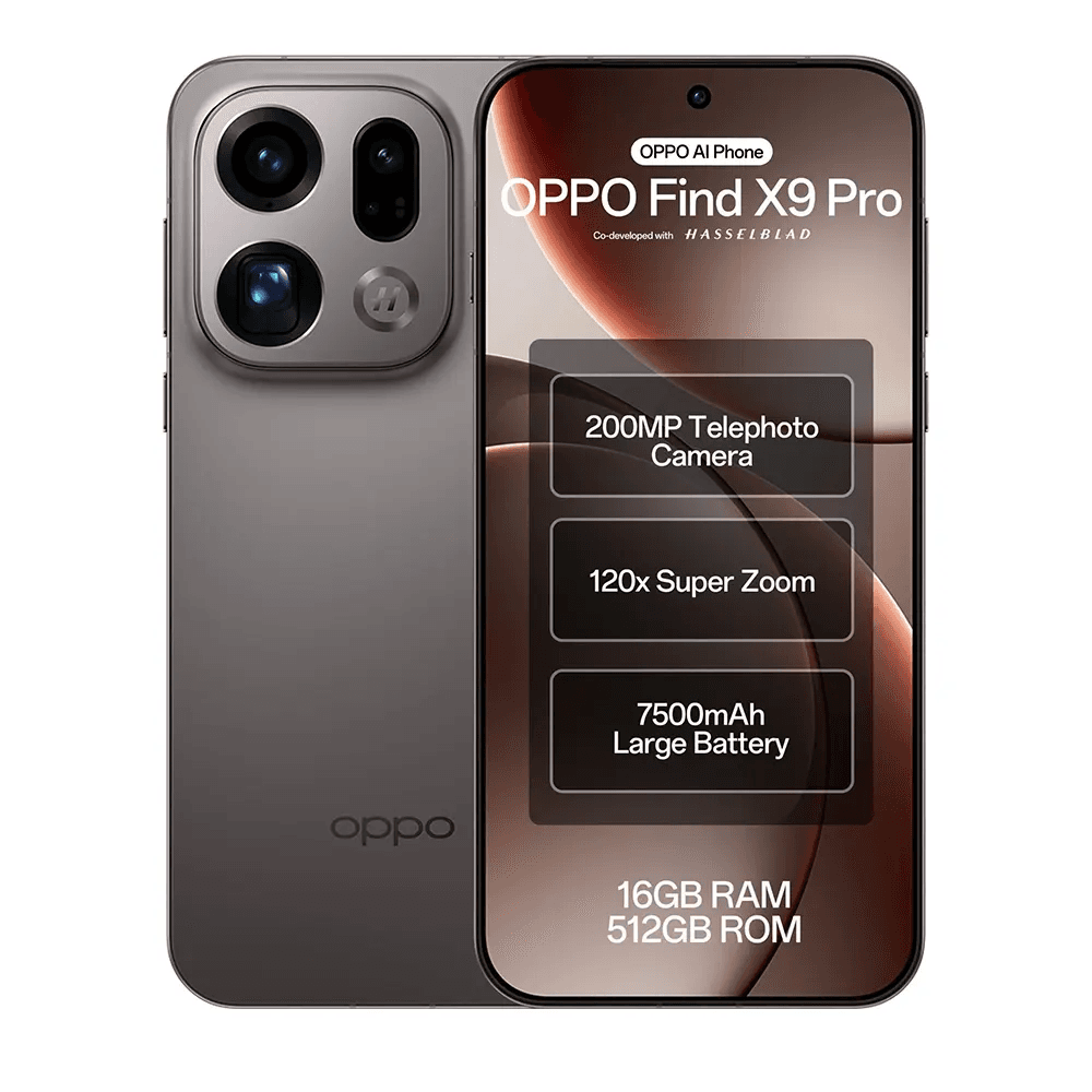Oppo Find X9 Pro Dual Sim, 512GB, 16GB Ram,5G - Titanium Charcoal
