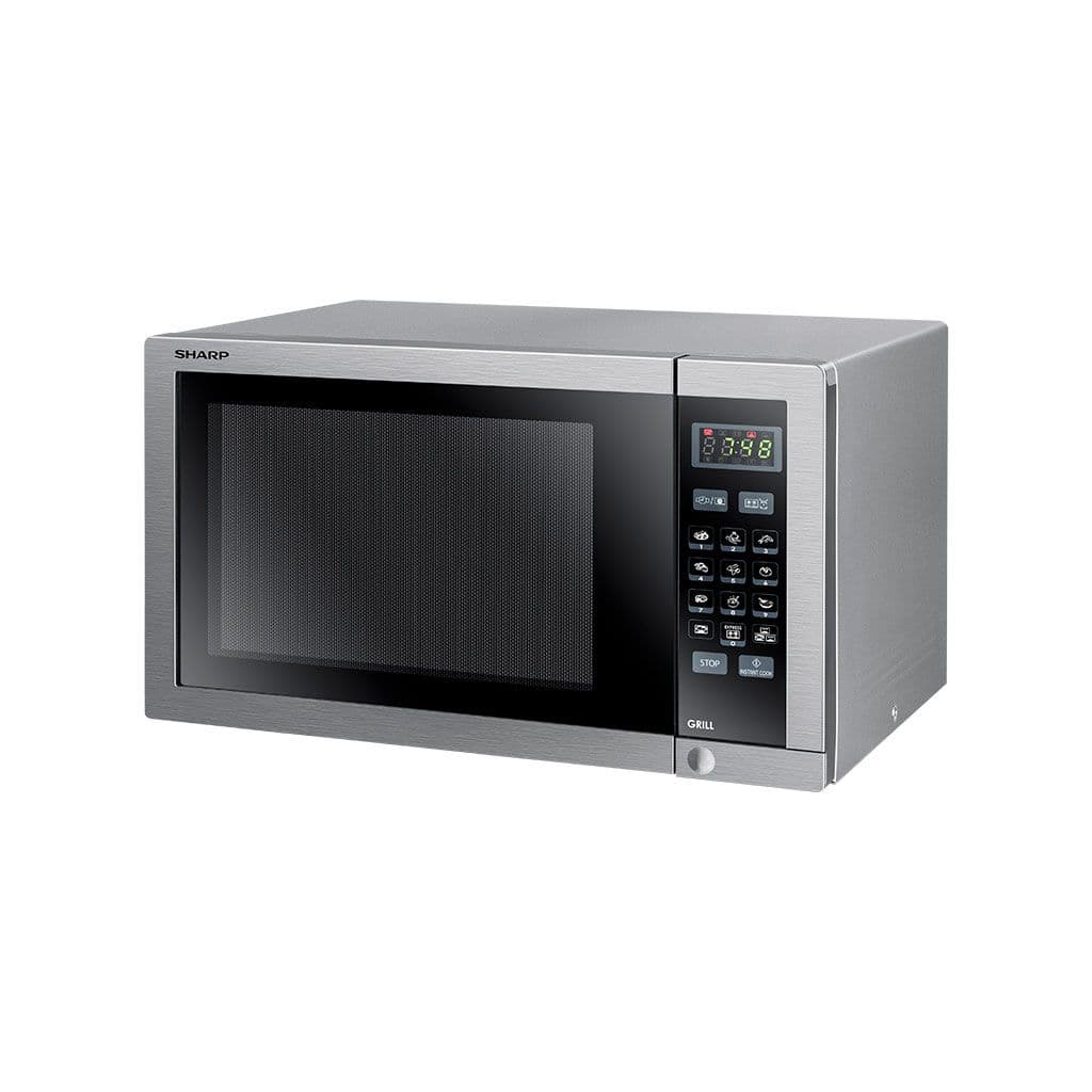 Sharp Microwave Grill, 34 Liter, 1000 Watt, 9 Menus - Silver, R-770AR(ST)-0
