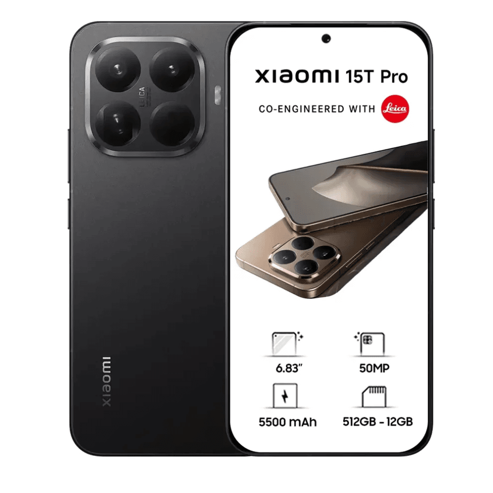 Xiaomi 15T Pro Dual Sim, 512GB, 12GB Ram, 5G - Black, Free Gift Included Xiaomi Redmi Watch 5 Lite Gift