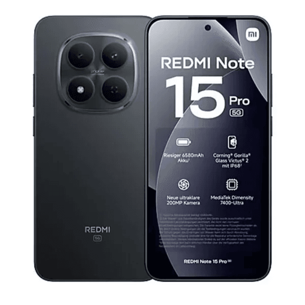 Xiaomi Redmi Note 15 Pro Dual Sim, 512GB, 12GB Ram, 5G - Black