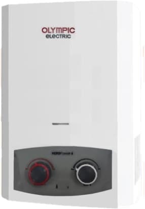 Olympic Electric Gas Water Heater, 10 Liters, with Chimney, Digital Screen, LPG - White, 945105580