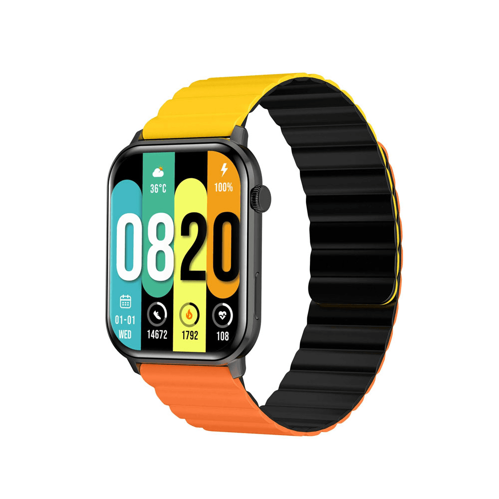 Kieslect Calling Watch Ks Smart Watch, 1.78 Inch AMOLED Display - Black with Multicolor Strap
