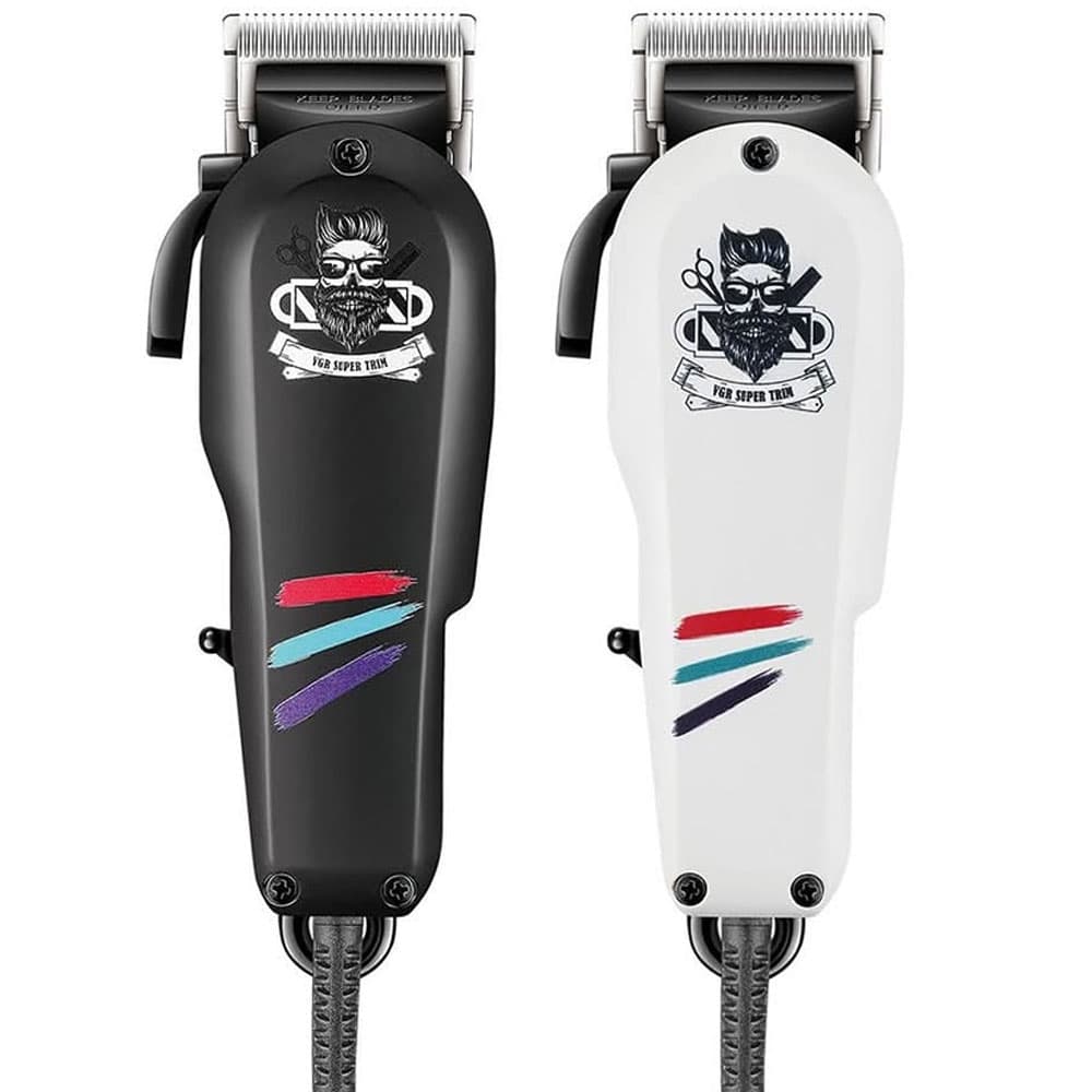 VGR V-129 Men's Hair and Beard Trimmer Low noise - 2.5m cable - Stainless Steel Blades - Multi color