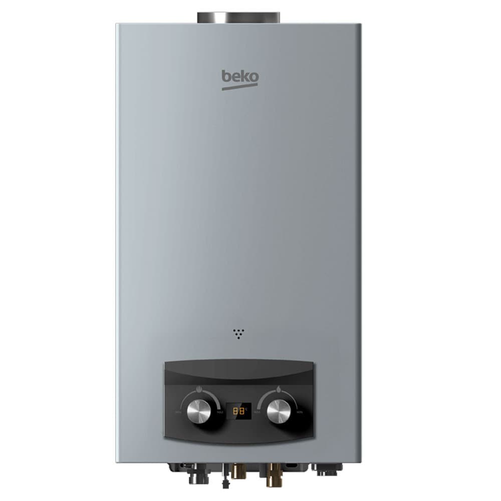 Beko Gas Water Heater 10 Liter with Digital Screen - Silver - BGWH 10LS