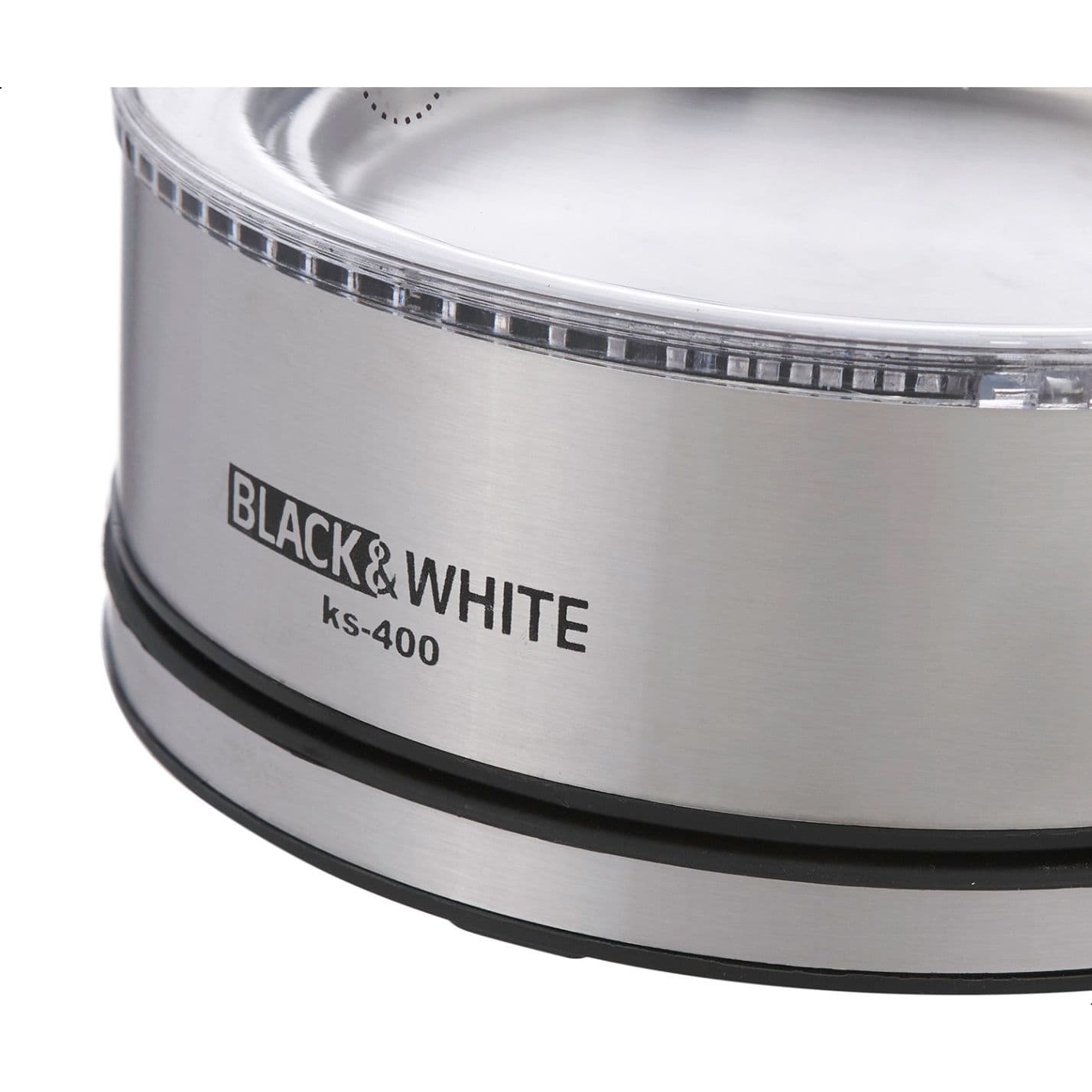 Black & White Water Kettle, 2 Litres, 2200 Watt, Glass, KS400 - Black