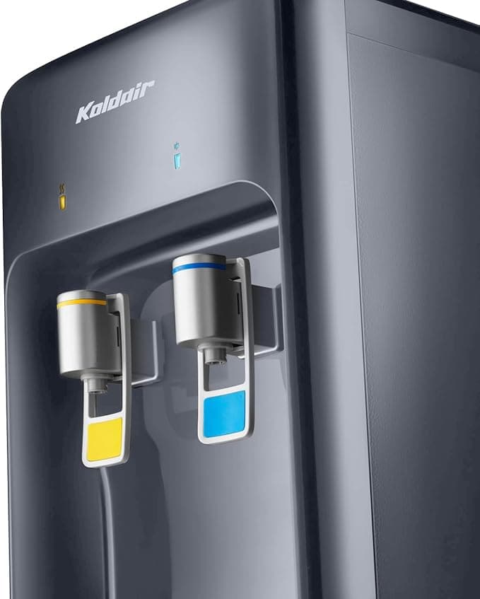 Koldair KWDC Water Dispenser, Freestanding Top Loading Water Dispenser with 2 Taps, Cold and Warm - Dark Grey
