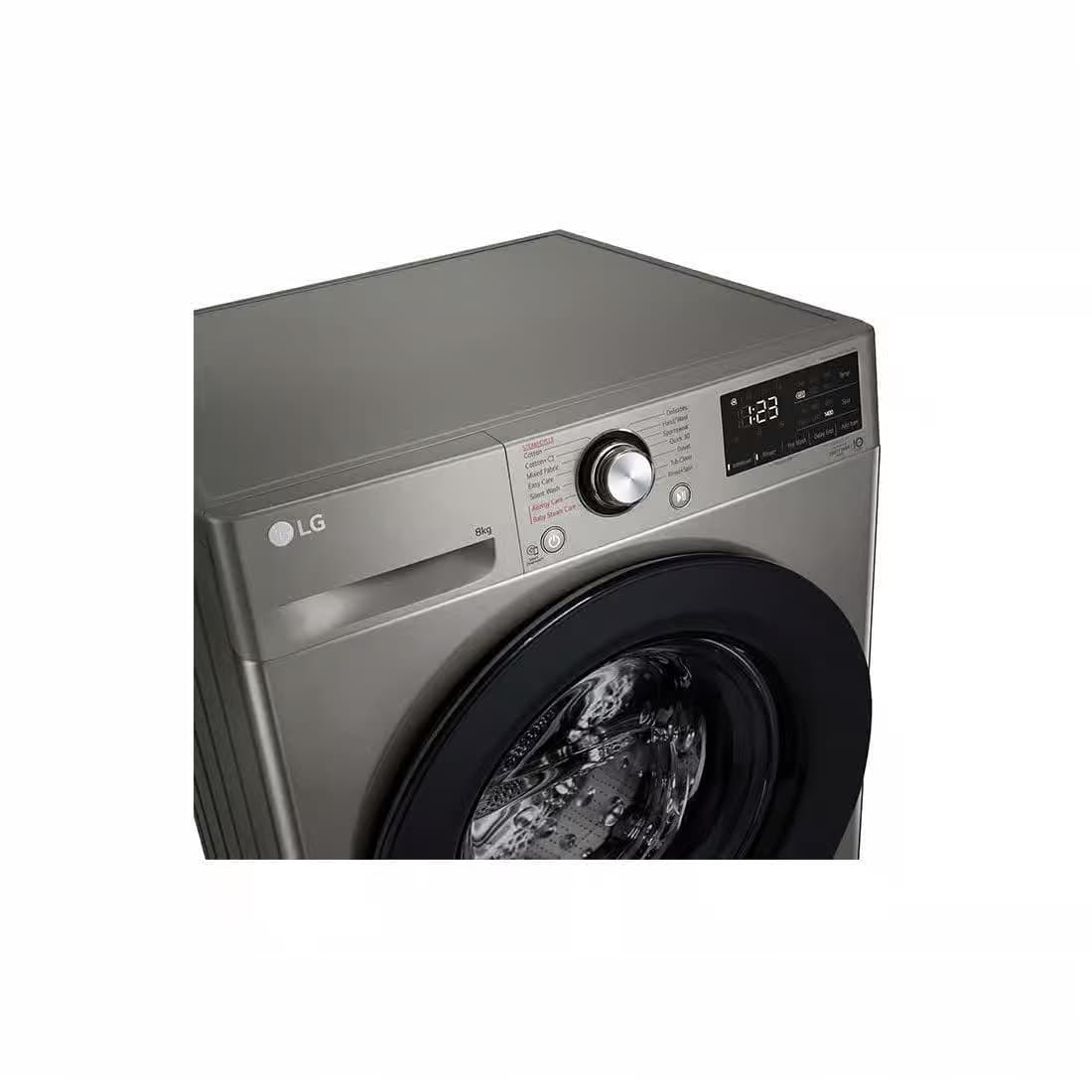 LG Vivace Front Load Automatic Washer, 8 Kg - Silver, F4R3TYG6P