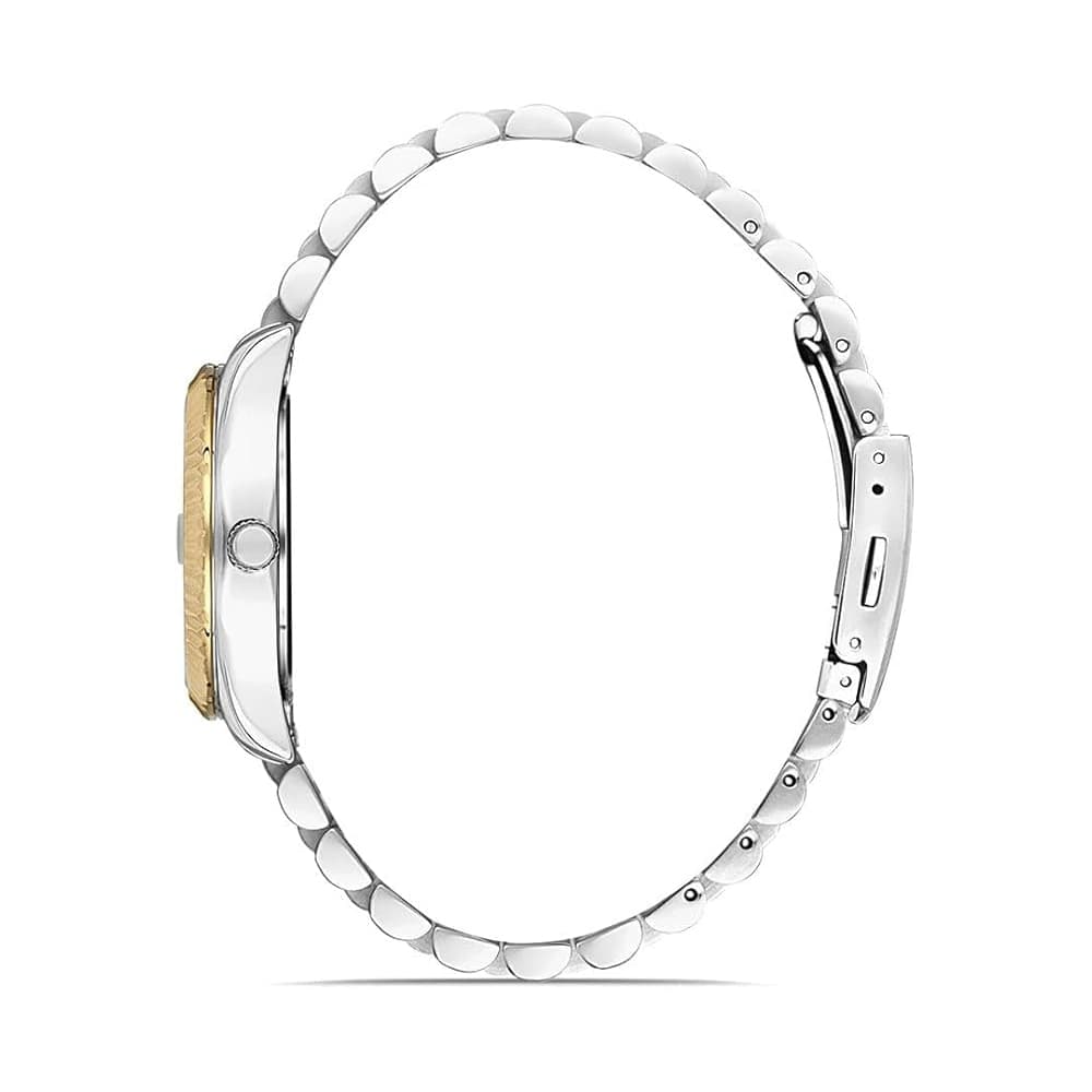 Daniel Klein Casual Analog Watch for Women, Stainless Steel Strap - Silver Gold, DK.1.13051-5