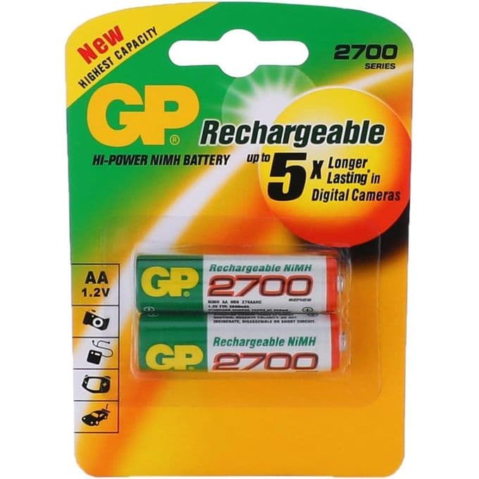 GP NI-MH Rechargeable Battery AA 2600mAH 1.2V (2PCS)