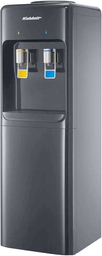 Koldair KWDC Water Dispenser, Freestanding Top Loading Water Dispenser with 2 Taps, Cold and Warm - Dark Grey
