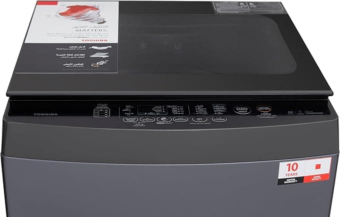 Toshiba Aw-Duk1300Kupeg(Mk) Top Loading Washing Machine, 13 Kg, Ufb System And Great Waves Technology - Gray