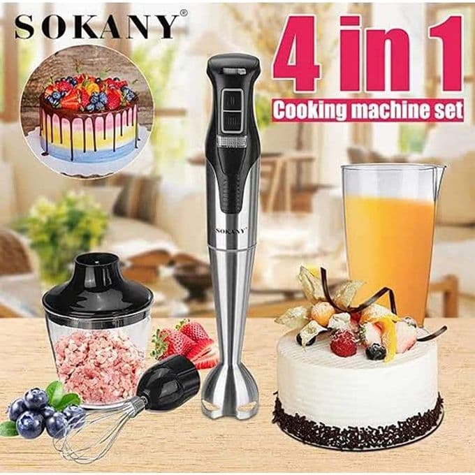 Sokany Hand Blender, 1200 Watt, Black Silver - SK-758