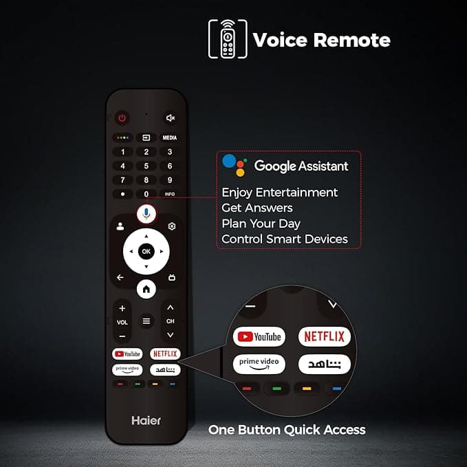 Haier 65 Inch 4K UHD Smart LED TV with Built In Receiver - H65K80EU