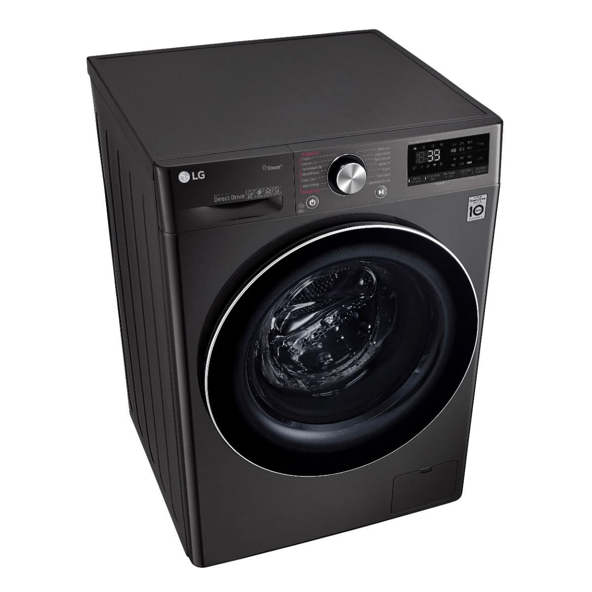 LG Vivace Automatic Washing Machine, 9 kg, with 5 kg Dryer, Steam, 1400 RPM - Black, F4R5VGG2E