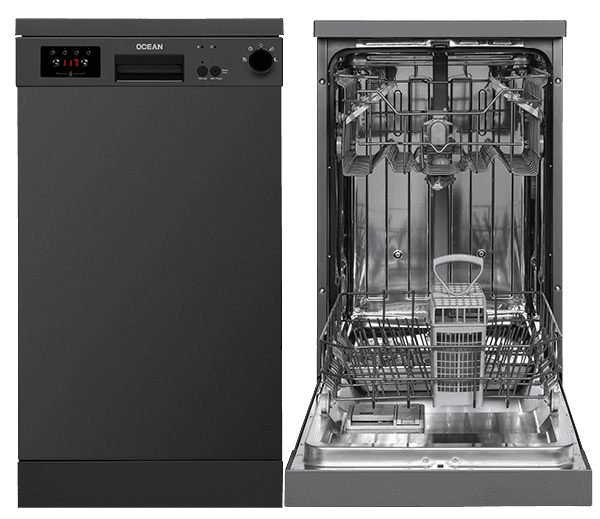Ocean Dishwasher, 45 cm, 10 Place Settings, ODT 454 D VXBN - Dark Grey