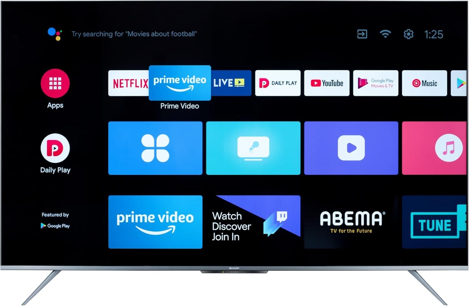 Sharp 55 Inch 4K LED Frameless TV 4T-C55DL6EX Android with Built-in Receiver