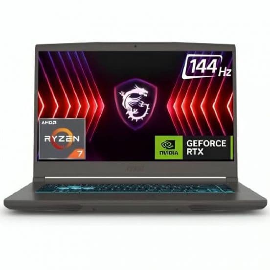 MSI Thin 15 A B7VF Laptop, Ryzen 7 7735HS, 16GB Ram, 512GB SSD, RTX 4050 6GB, 15.6" FHD 144Hz - Cosmos Gray