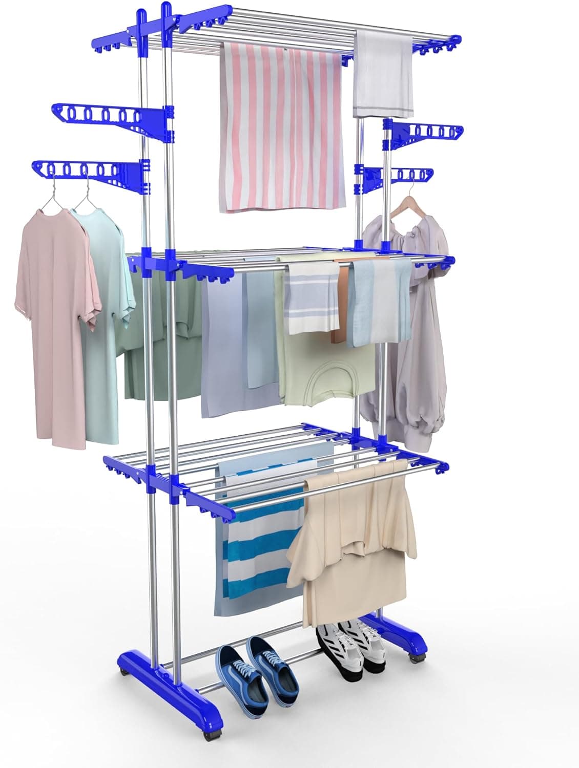 Stainless Steel Drying Rack, 3 Levels - Silver