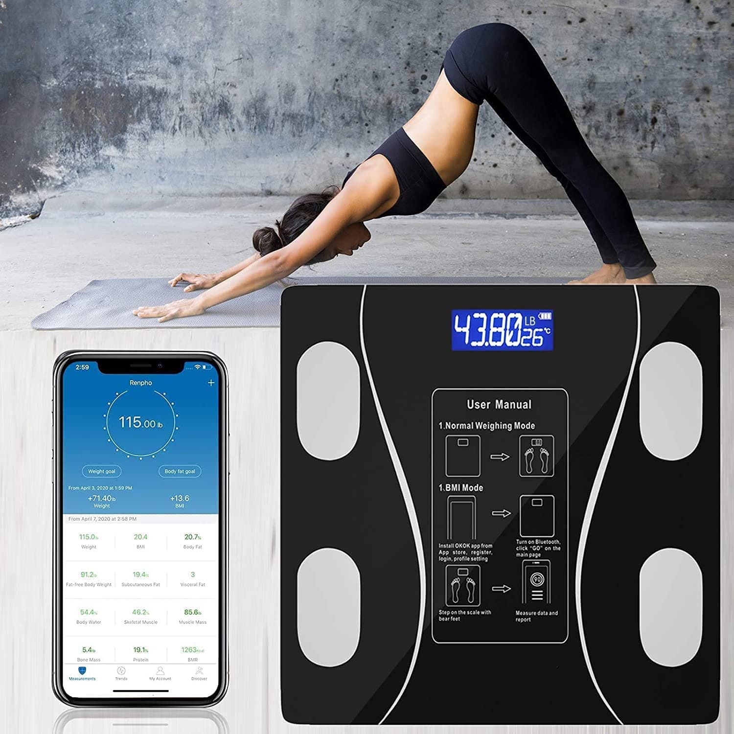 Smart Bluetooth Electronic LED Digital Body Fat Scale