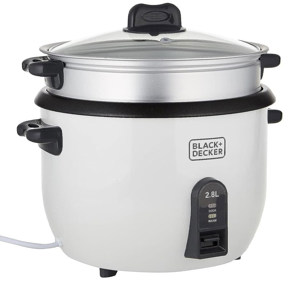 Black &amp; Decker Rice Cooker 2.8 Liter -1100 Watt - White -RC2850B5