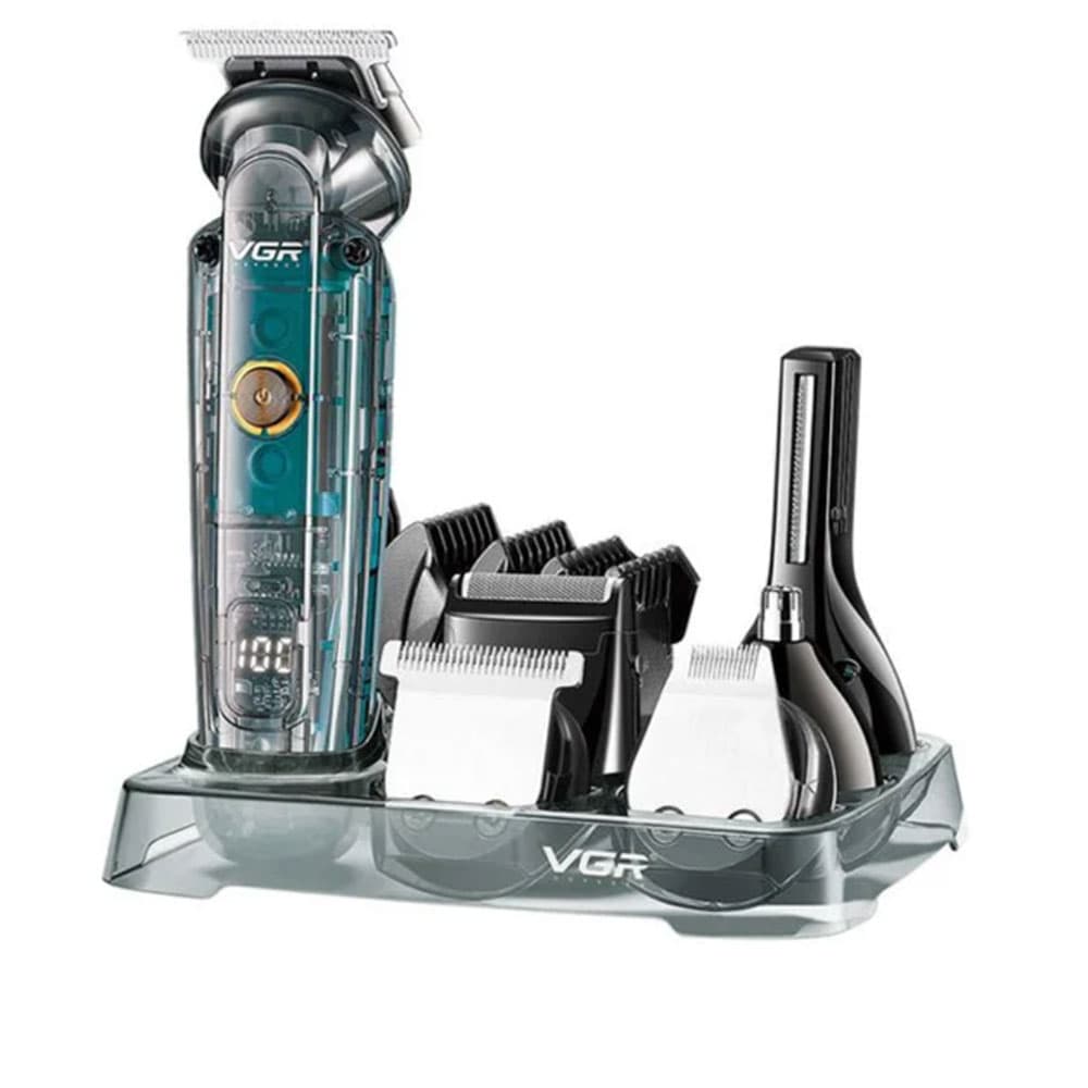 VGR V-102 Professional Rechargeable 5*1 Grooming Kit 1200mAh - Transparent