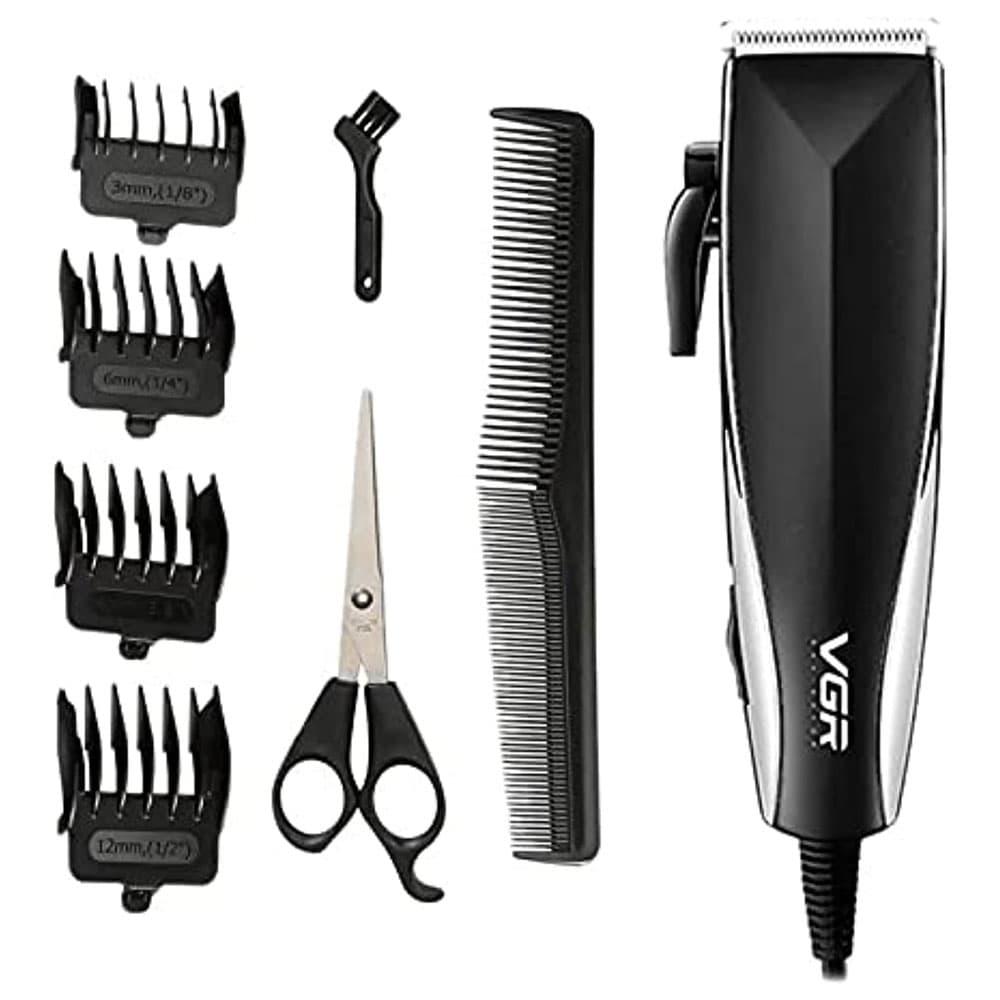 VGR Electric Trimmer Hair Clippers 2 Speeds - Black - V-033