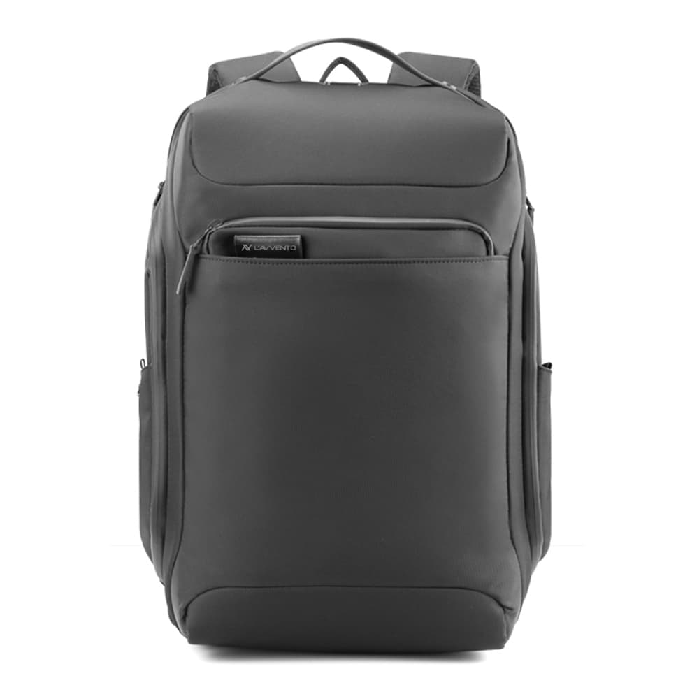 L'AVVENTO (BG405) Laptop Backpack Made by Water Repellent Polyester fits up to 15.6" - Black