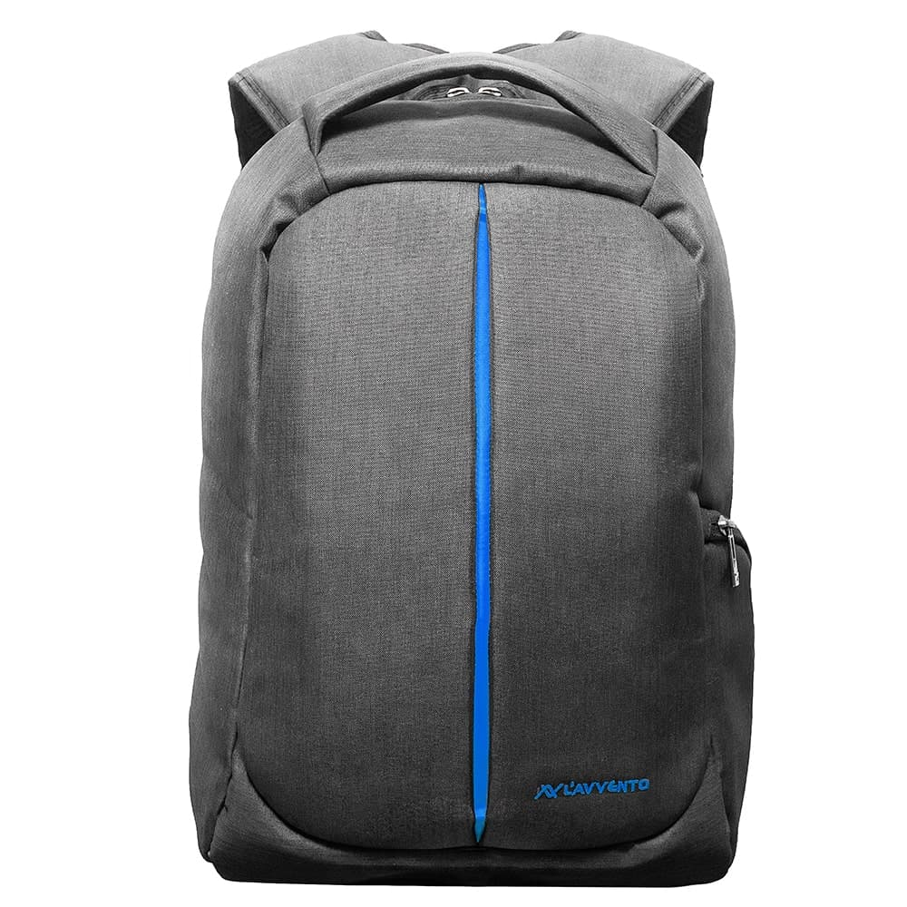 L'AVVENTO (BG04A) Discovery Laptop Anti-Theft Backpack fit up to 15.6”  Nylon  with Padded Laptop Compartment - Gray