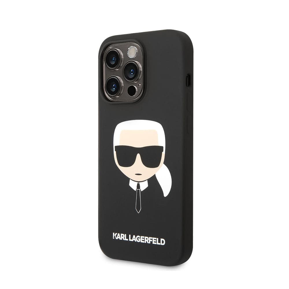 Karl Lagerfeld for iPhone 15 Plus &amp; 14 Plus Silicone Karl's Head Hard Case - Black