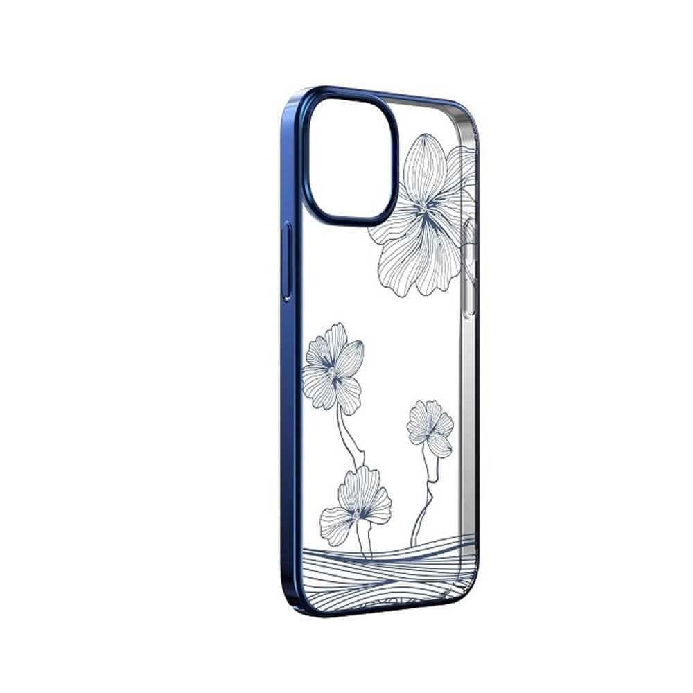 ديفيا جراب ظهر Crystal Flora Series لهاتف أيفون 13 برو (6.1) - أزرق
