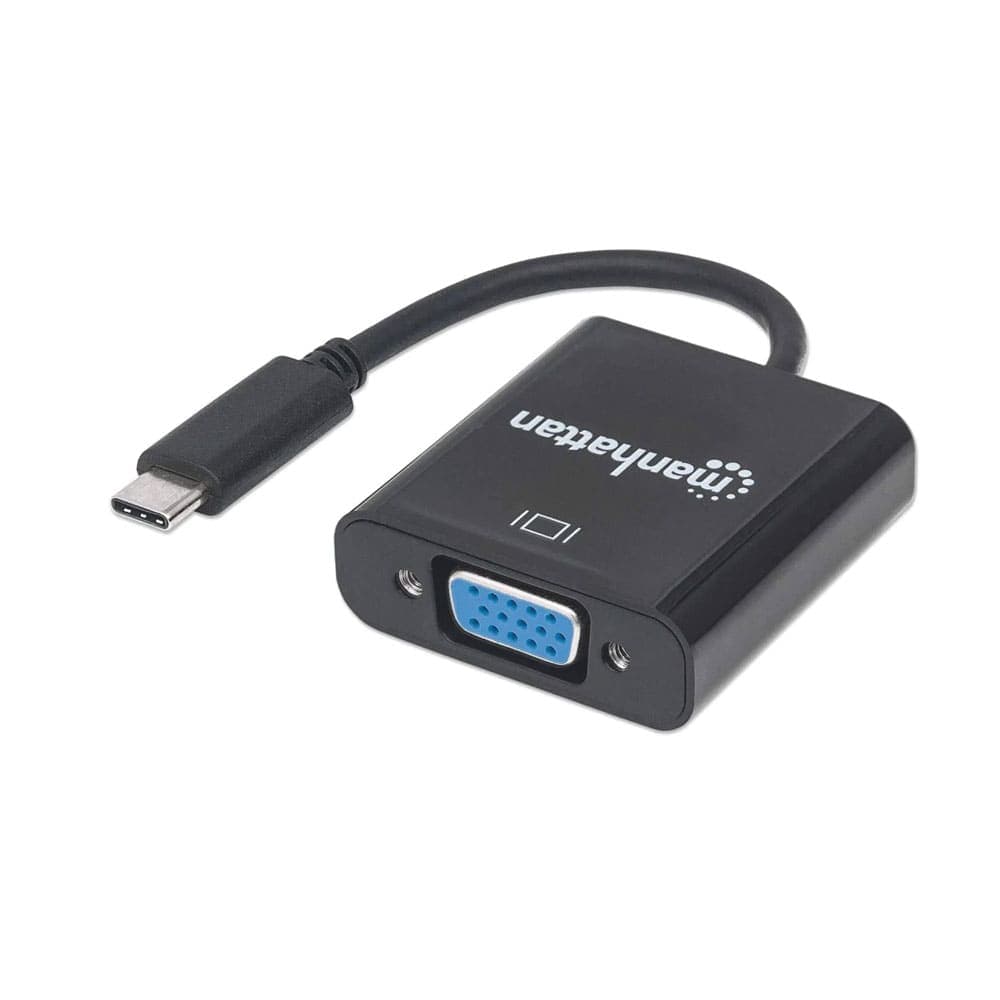 Manhattan USB-C to VGA Converter USB 3.2 Gen 1 Type-C Male to VGA Female - Black