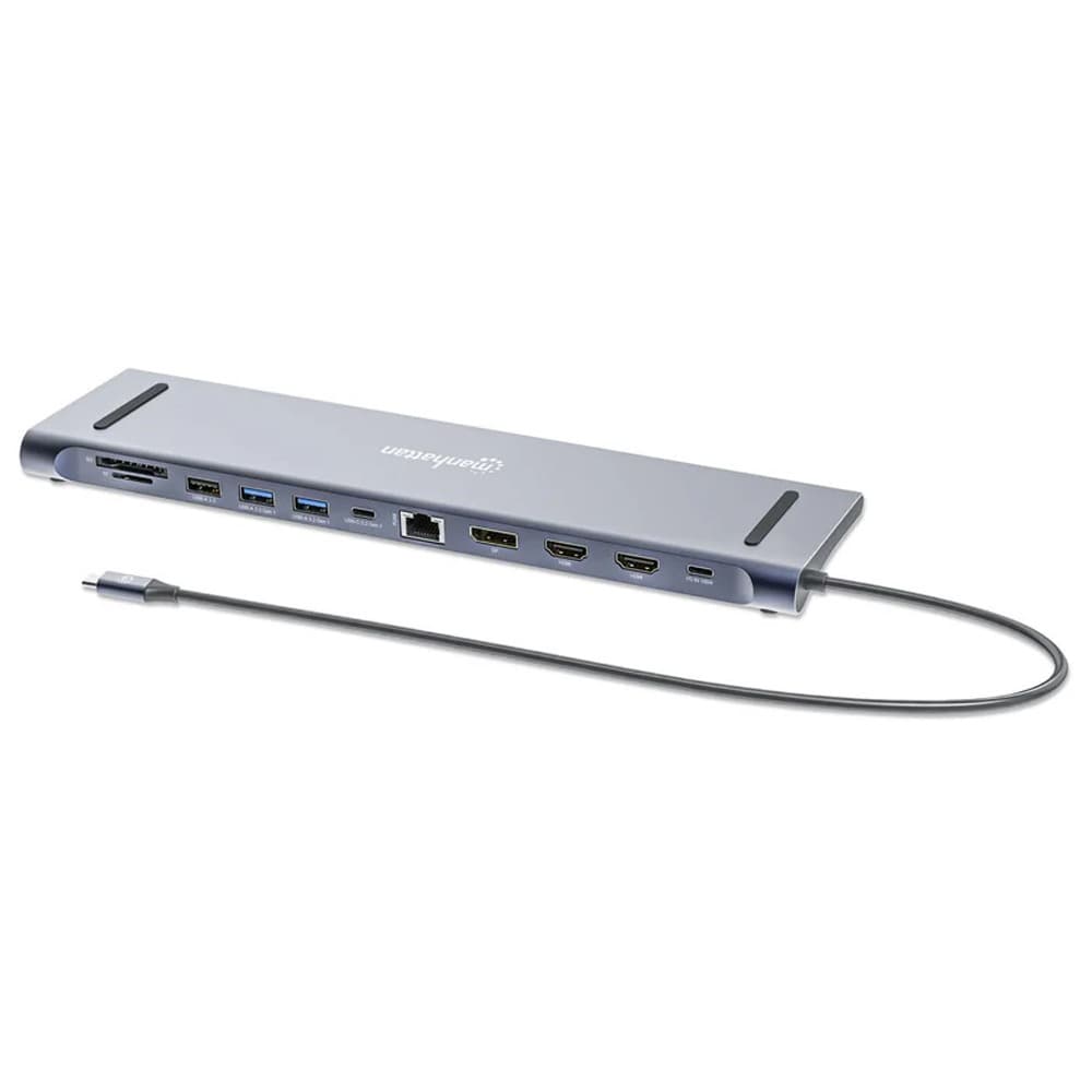 Manhattan 190305 Hub Type-C 12-in-1 MST Triple Monitor 4K - Silver