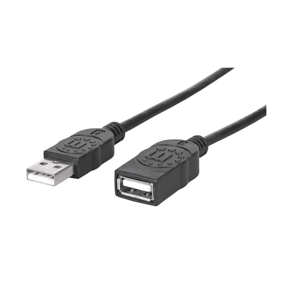 مانهتن كابل سرعة عالية USB 2.0 كابل من USB 2.0 Type-A Male إلي Type-A Female بسرعة 480 Mbps طولة 1.8 متر - أسود