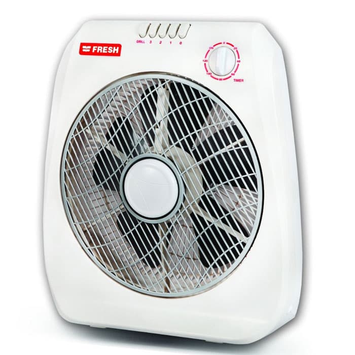 Fresh Fan Box Boxer 12 Inch With 3 Speeds and 5 Blades - White - 4571