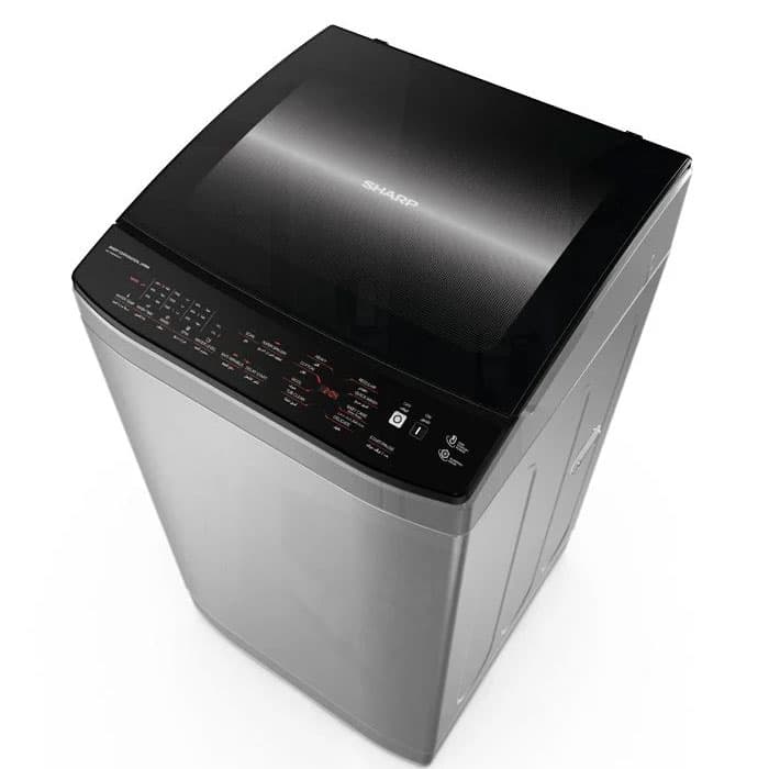 Sharp Washing Machine 9Kg Top Loading Automatic Pump - Silver - ES-TN09GSLP