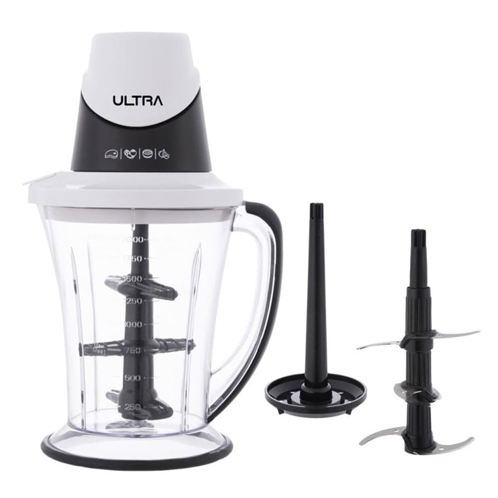 Ultra Electric Food Chopper With Attachments 700 Watt - 2 Liter - White*Black - UCH170E2