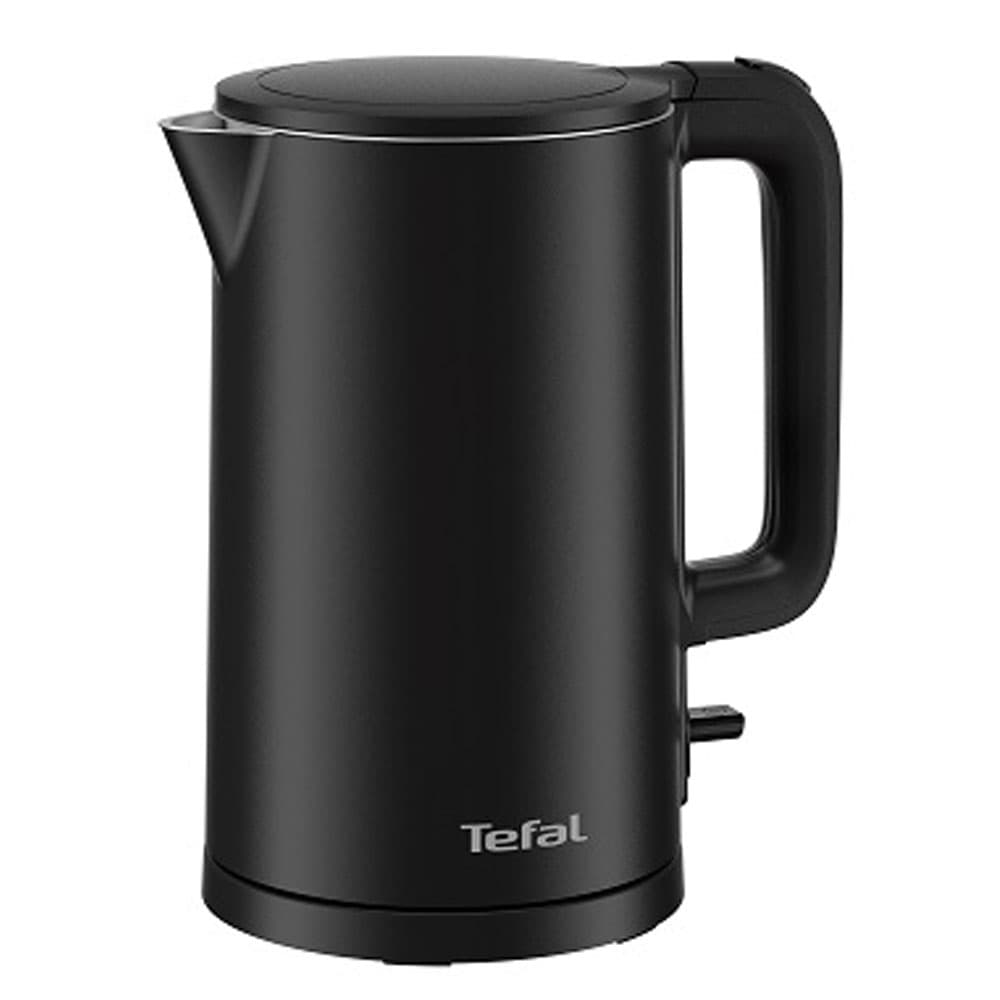 Tefal Plastic Electric Kettle 1.5 Liter - 1500 Watt Auto Off - Protect Stainless Steel Double Layer - Black - KO1408E0