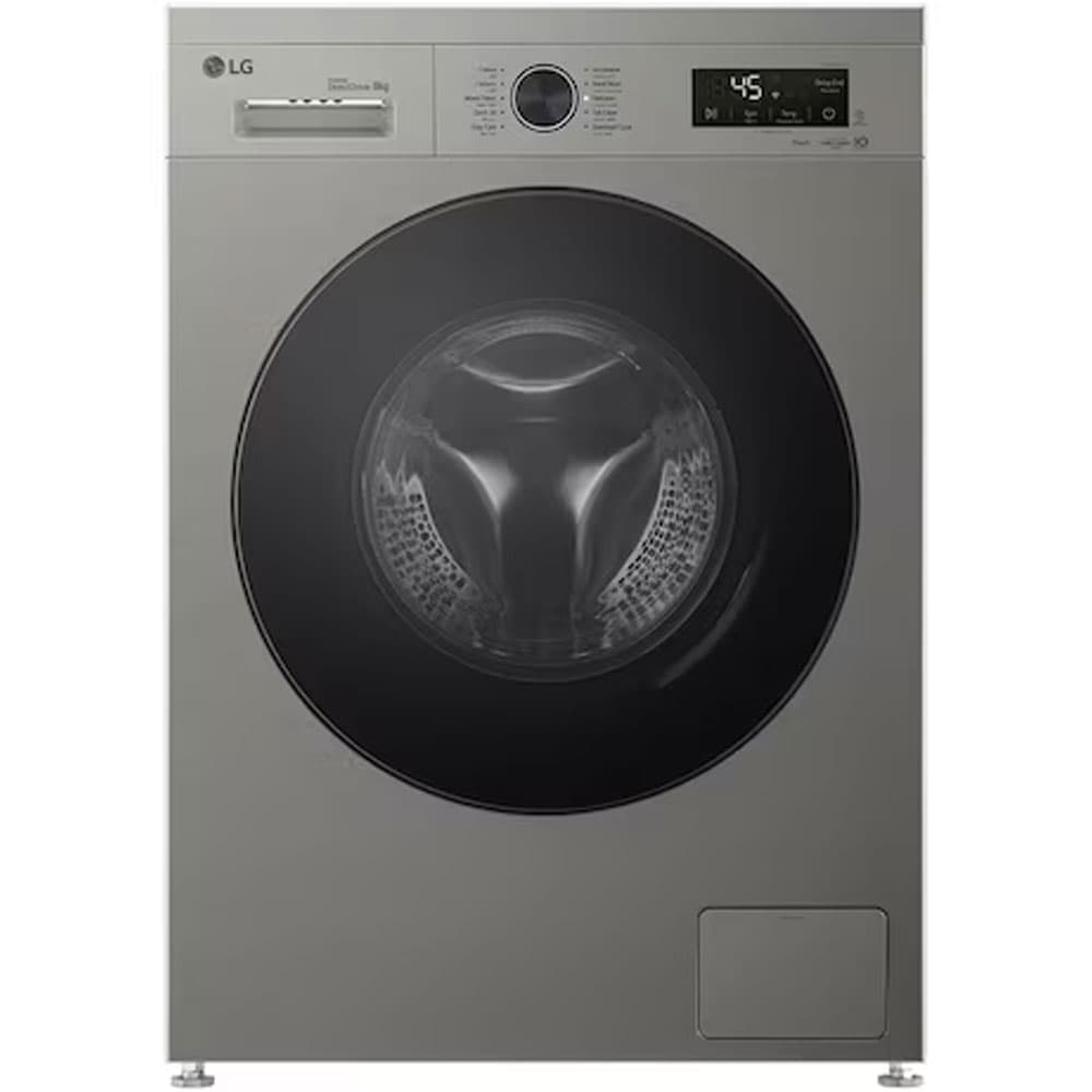 ال جي غسالة ملابس سعة 8 كيلو - 1400 لفة في الدقيقة - خاصية WI-FI - تحميل أمامي - فضي بلاتينيوم - F4Y2TYGYP