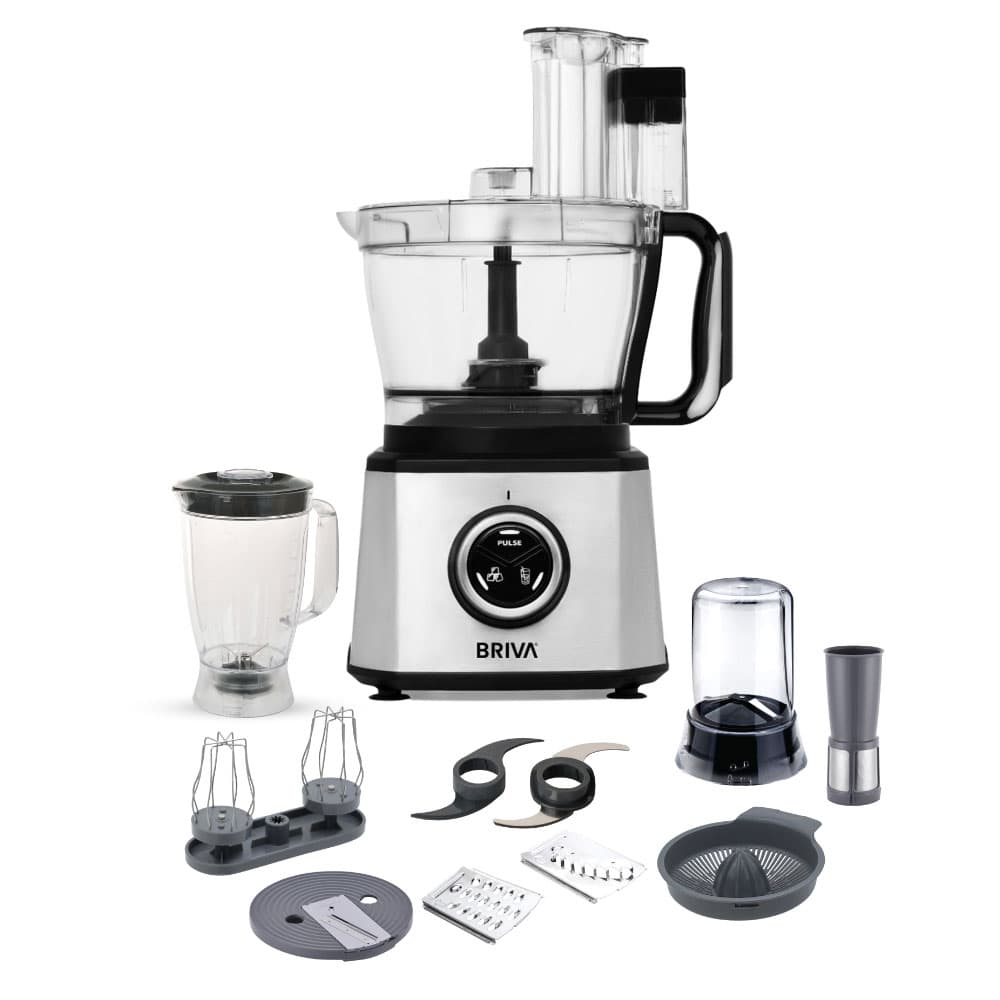 Briva Food Processor Pro  1000 Watt - 3.5 Liter Capacity Bowl - Silver -BH-KM183