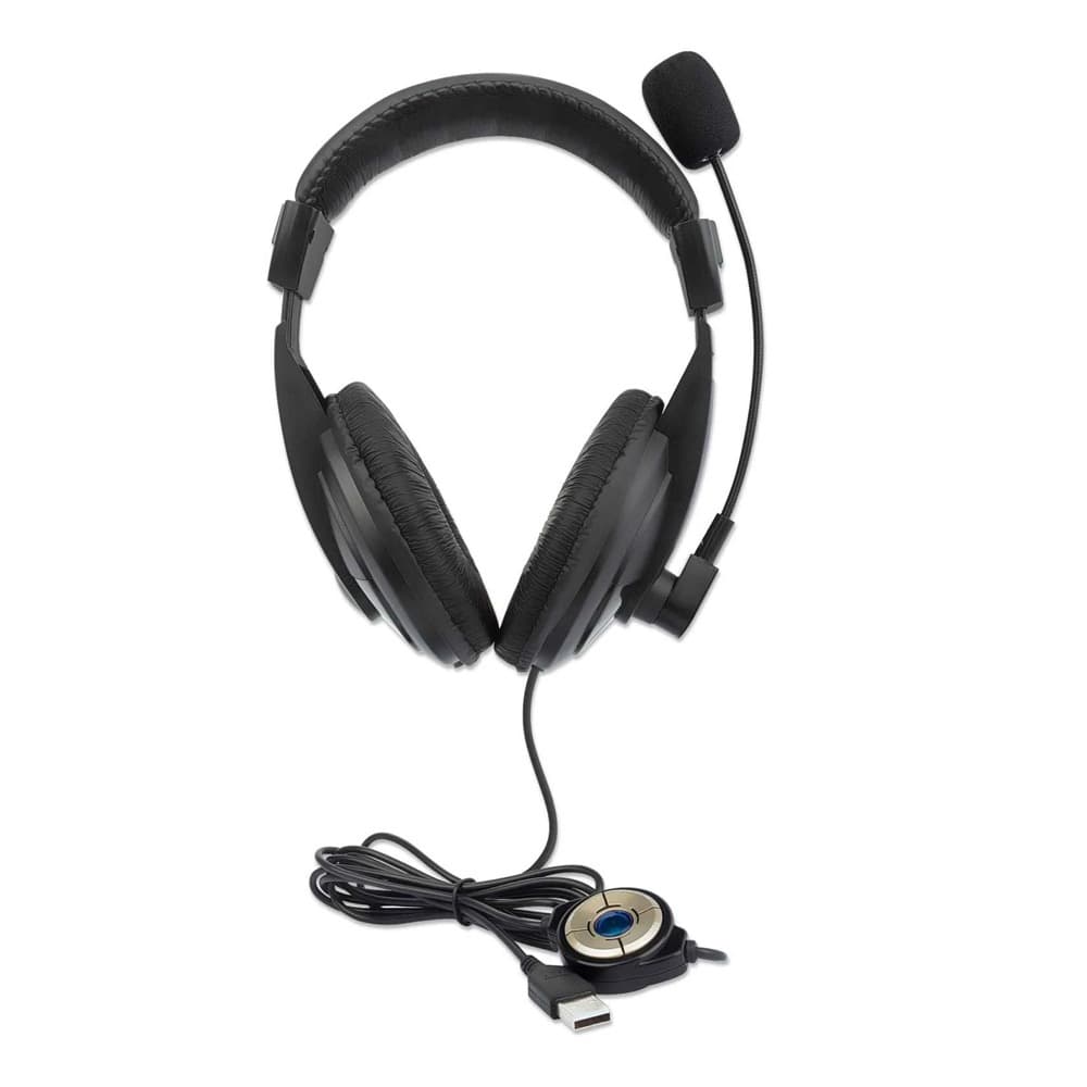 Manhattan 179881 Stereo USB Headset Wired Lightweight Over-ear - Black