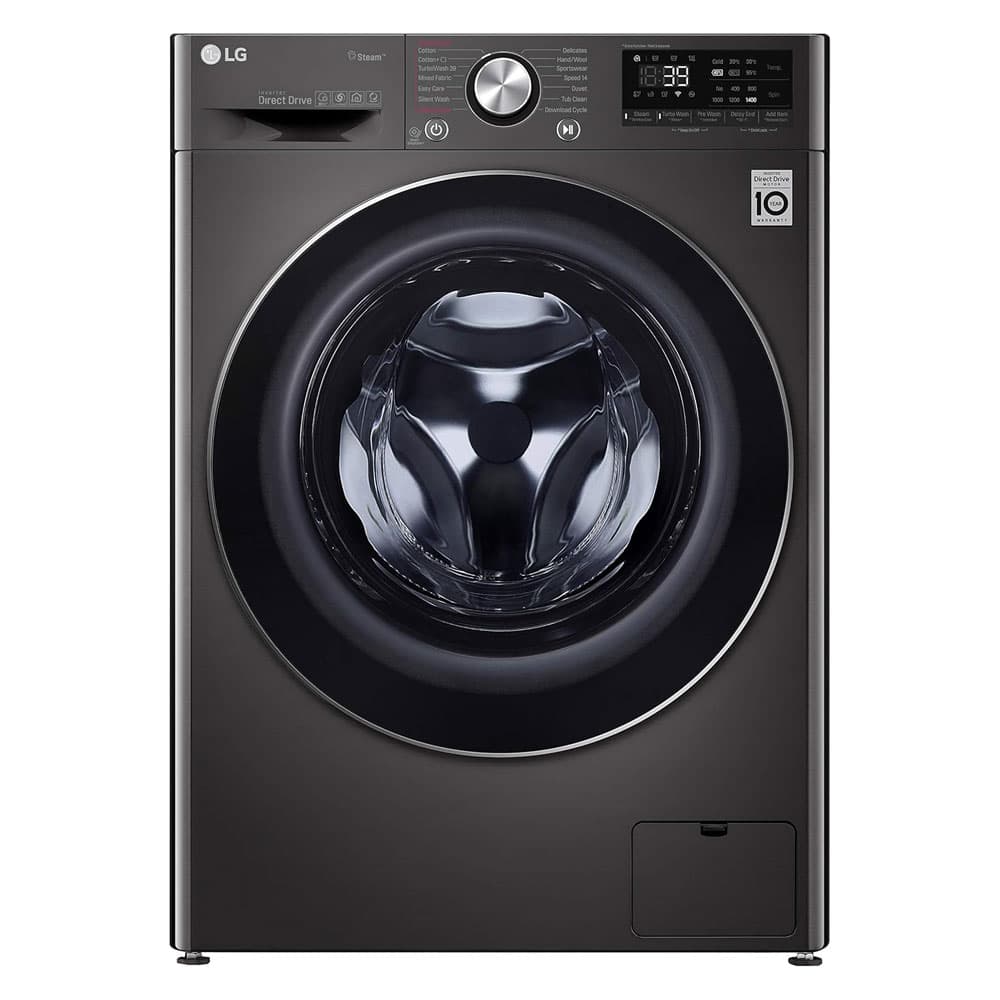 LG Vivace Washing Machine 9KG Front Loading - 1400 Rpm - AI DD technology - 6 Motions Steam - Black Steel – F4R5VYG2E
