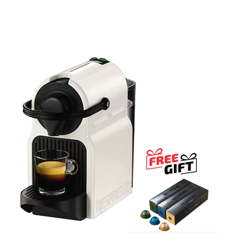 Nespresso inissia Coffee Machine  0.7 Liter - 1260 Watt -  19 Bar - Vanilla Cream - D40-EU-CW-NE + 30 Free Coffee Capsules