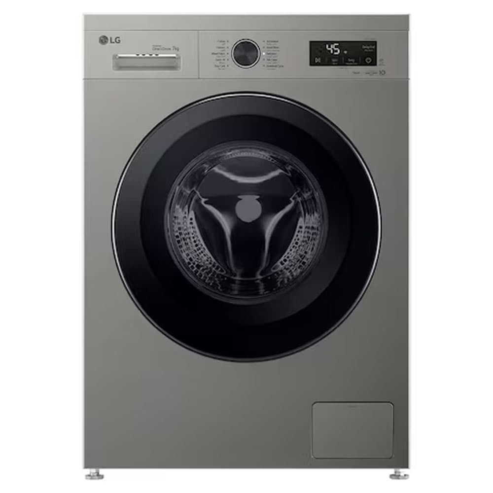 LG Washing Machine 7 kg Front Load 1400 RPM ThinQ (Wi-Fi) - Platinum Silver - F4Y2QYG6P